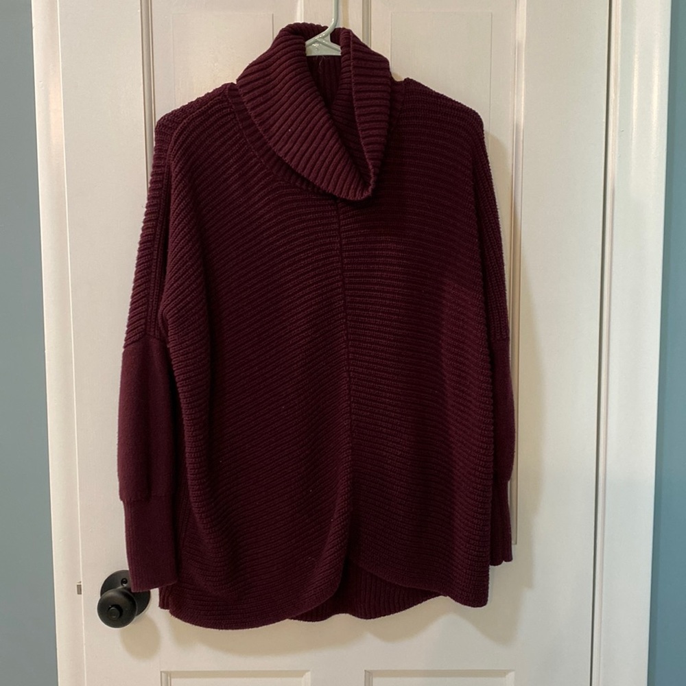 Rachel Zoe Wine Cowl Neck Oversized Sweater Medium